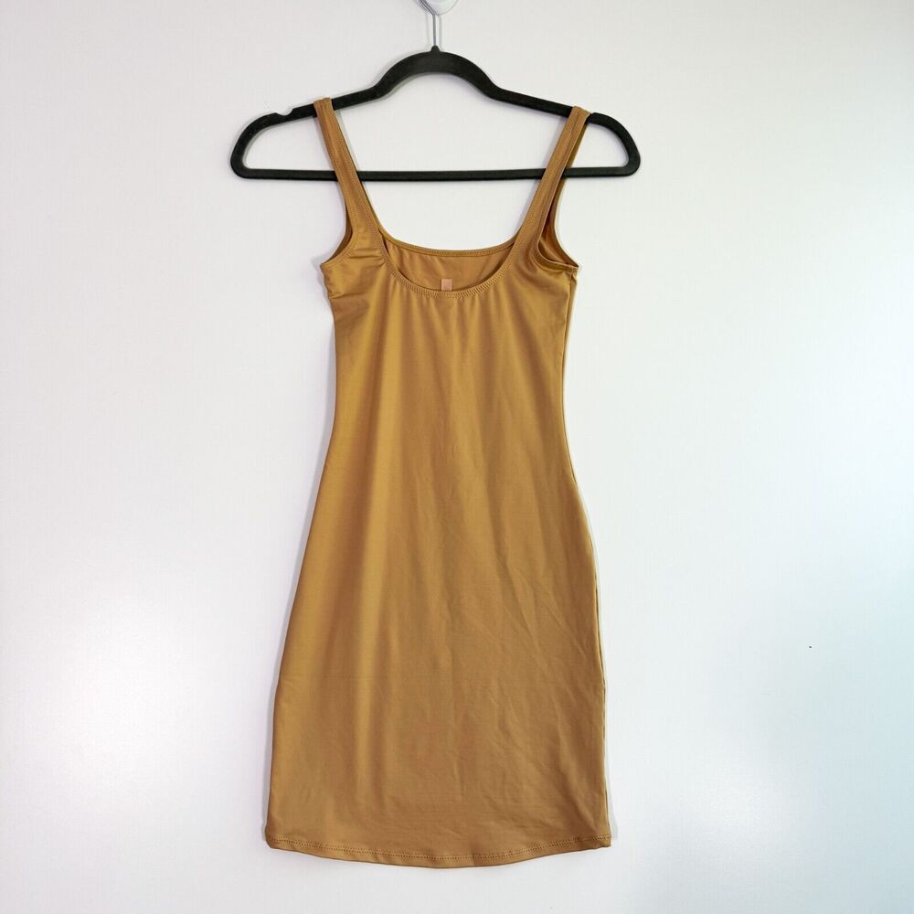 SKIMS Signature Swim Tank Dress Women Beach Sleeveless Swimwear Ochre Sz 2XS NWT - Picture 2 of 8